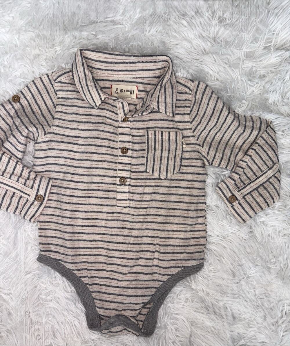Me & Henry 18/24 Mo. Cotton Long Sleeved Snap Bottom Top. Lightweight, Adorable